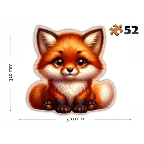 Puzzle Drewniane Lisek 52 elementy